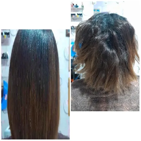 Hairstyle Comparison in Salon