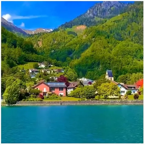Lakeside Village Surrounded by Hills