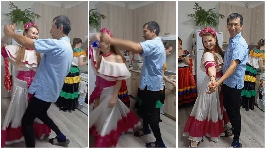 Dancing in Kitchen with Friends