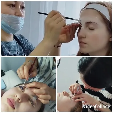 Makeup Application in Three Panels