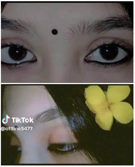 Person's Eyes and Flower in Hair
