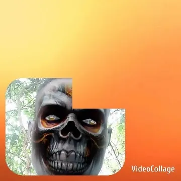 Skull Face Against Greenery Background