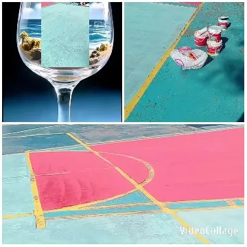 Wine Glass with Beach Background