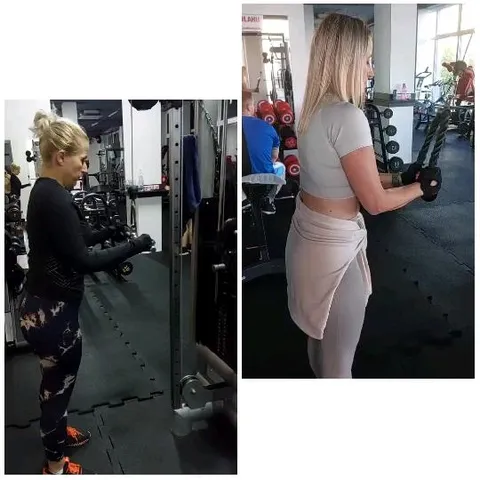Person Exercising with Gym Equipment
