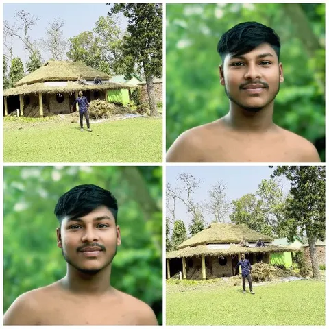 Young Man by Rural House