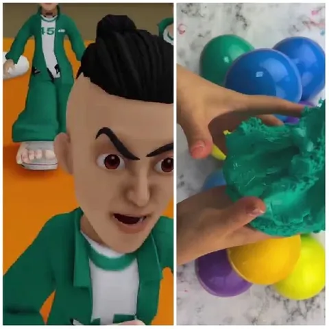 Animated Character and Green Slime