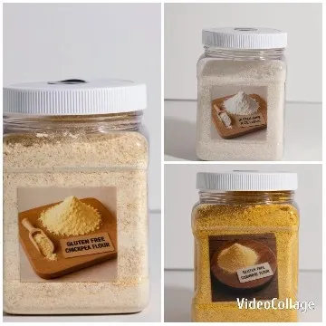 Jars of Different Types of Flour