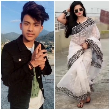Young Person and Saree Posing