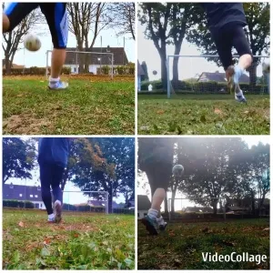 Soccer Kick at Grassy Field