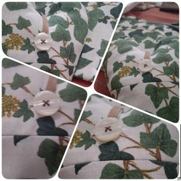 Leafy Fabric with White Buttons