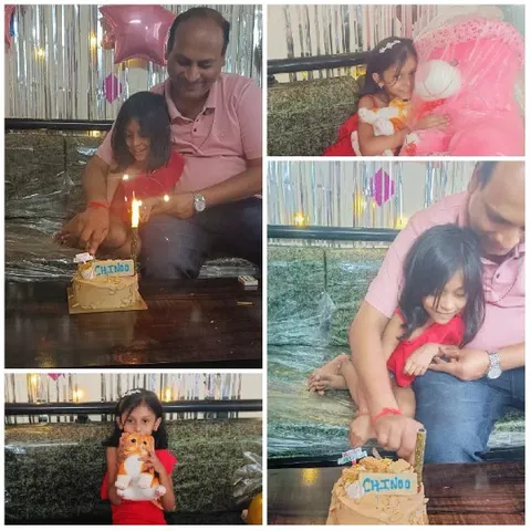 Birthday Celebration with Child and Cake