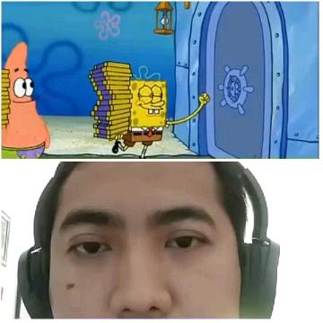 Cartoon Character and Person with Headphones