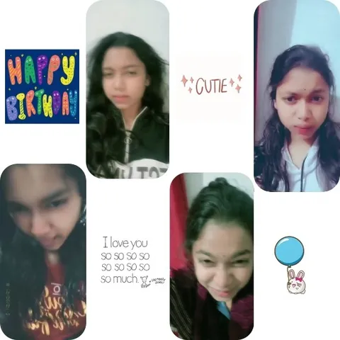 Colorful Selfies with Birthday Graphics