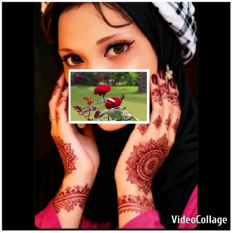 Person with Henna Designs and Makeup