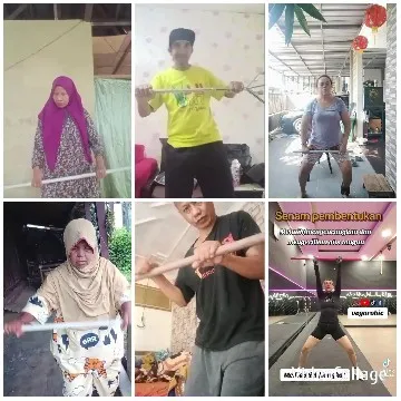 Fitness Routine with Horizontal Sticks