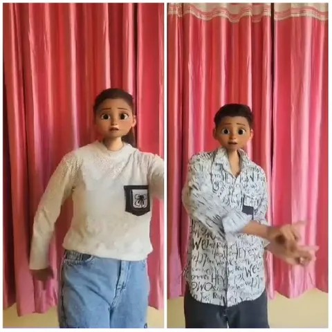 Two Individuals with Animated Features