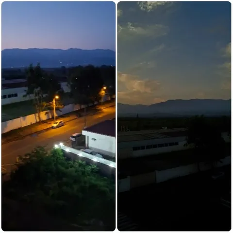 Evening Landscape with Road and Lights
