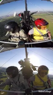 Individuals in Aircraft with Landscape