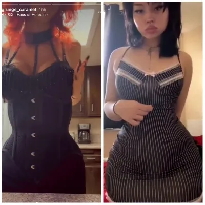 Two Women in Form-Fitting Dresses