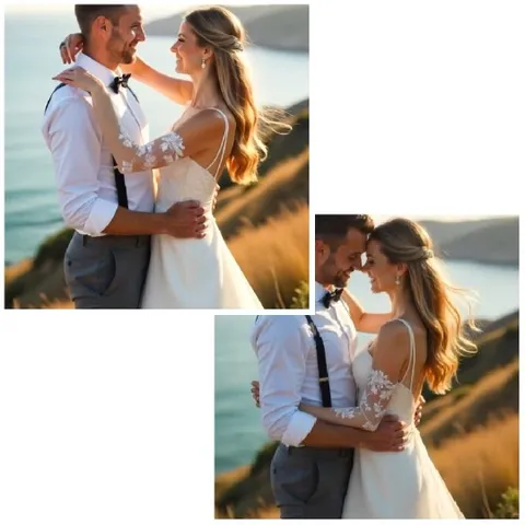 Couple Embracing by the Water