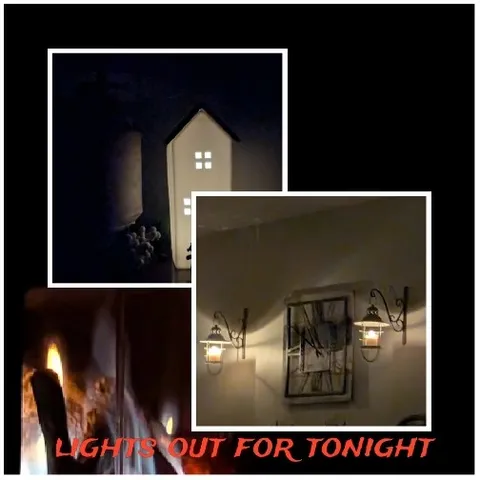 Illuminated House Figurine and Lights