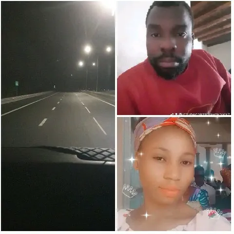 Red Shirt and Night Road Scene