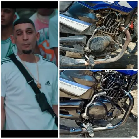 Adidas Shirt and Motorcycle Engine