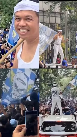 Public Gathering with Flags