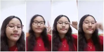 Person with Glasses in Four Frames