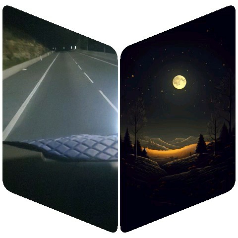 Night Road and Artistic Landscape