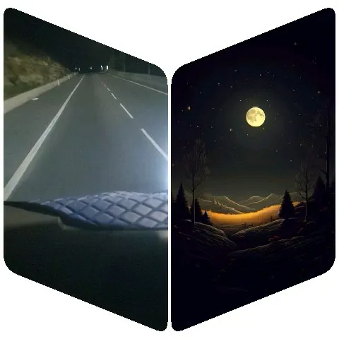 Night Road and Artistic Landscape