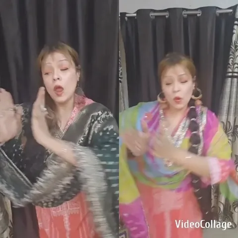 Gesturing Woman in Traditional Clothing