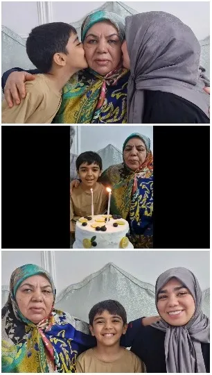 Family Celebrates With Cake Together