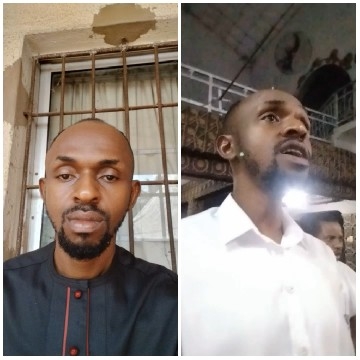 Two Photos of a Man Speaking