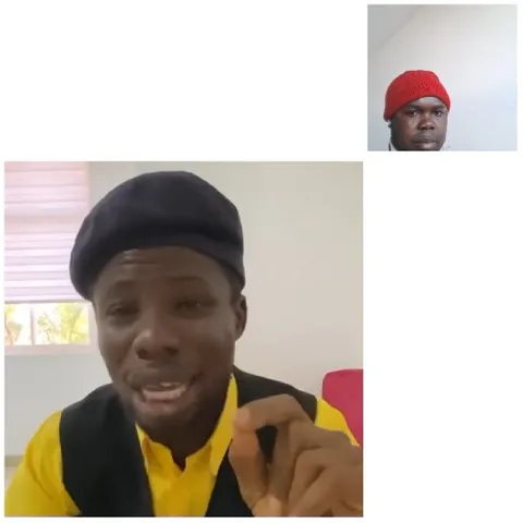 Man Speaking Indoors with Beret