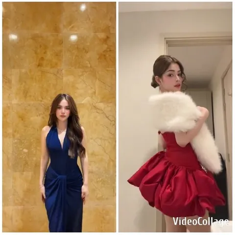 Elegant Evening Gowns and Hallway