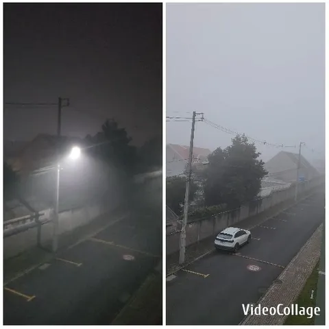 Foggy Street Scene Day and Night