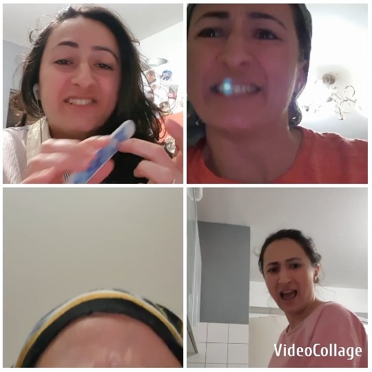 Woman in Four Expressive Photos