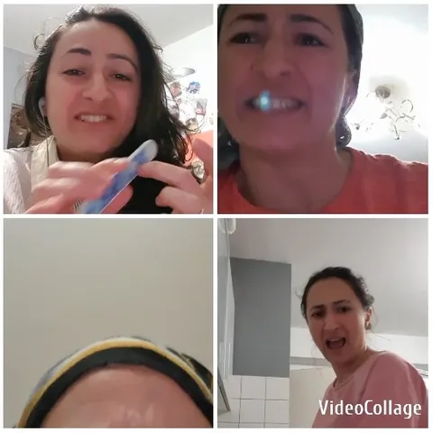 Woman in Four Expressive Photos