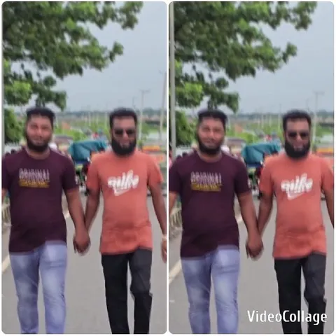 Men Walking Hand in Hand Outdoors