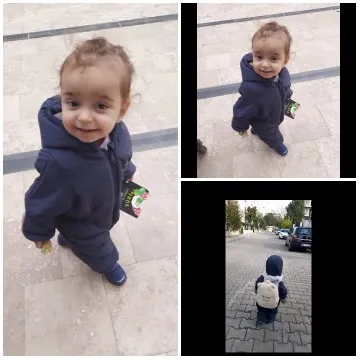 Child Smiling with Snack Outdoors