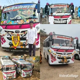 Colorful Buses with Festive Decorations