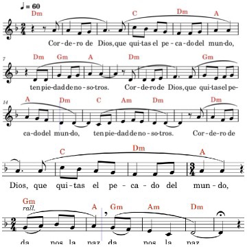 Sheet of Musical Notes and Lyrics