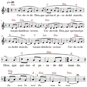 Sheet of Musical Notes and Lyrics