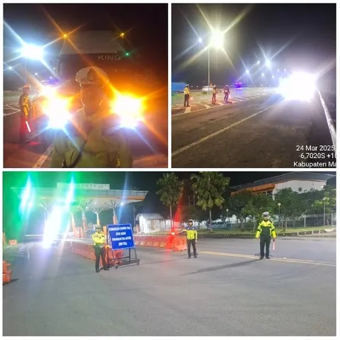 Nighttime Police Checkpoint Scenes