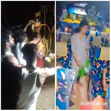 Cultural Event with Decorations and Bus