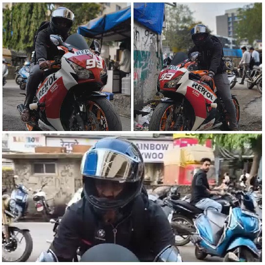 Motorcyclists by Parked Sport Bikes