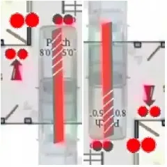Diagram with Red Lines and Symbols