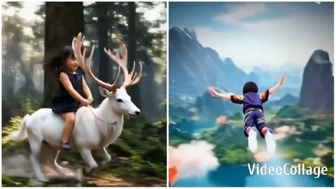 Child Riding Antlered Animal