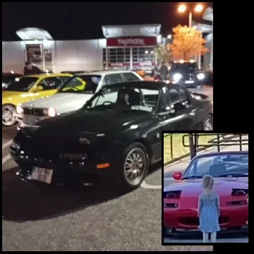 Nighttime Parking Lot with Cars